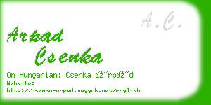 arpad csenka business card